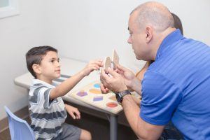 Autistic child in therapy